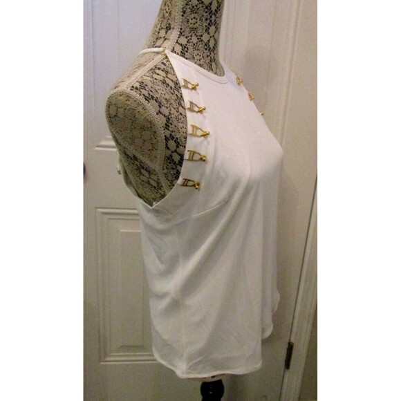 Murmur Reserve Blouse Top White Gold Hardware Designer Retail $249 Sz 42 US L - Picture 8 of 10